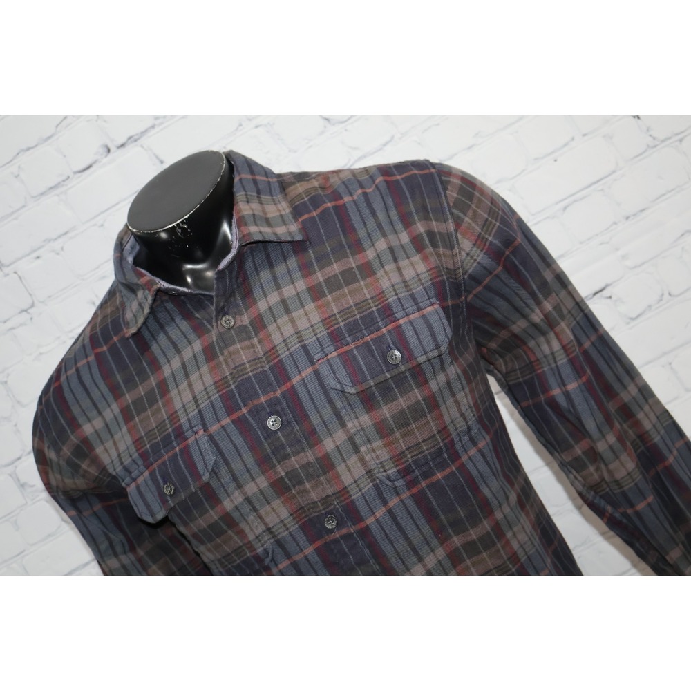 Carbon 2 Cobalt Lined Shirt Mens Large Multicolor Blue Plaid Long Sleeve Flannel